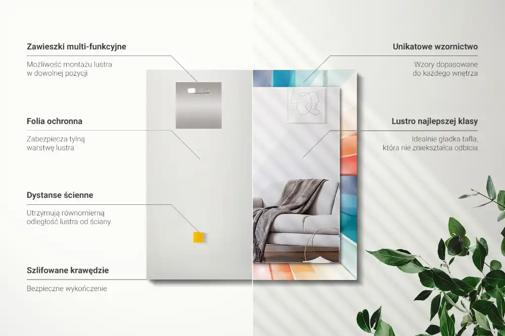 Tiskano pravokotne ogledalo Barviti svetlobni žarki