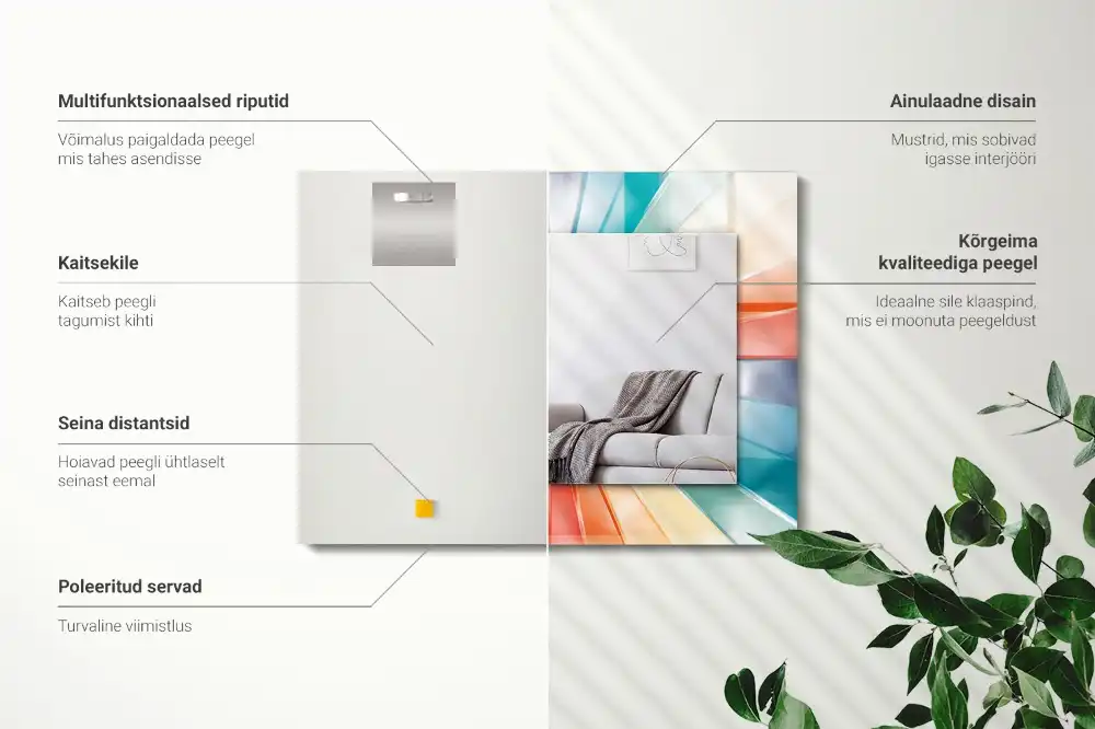 Tiskano pravokotne ogledalo Barviti svetlobni žarki