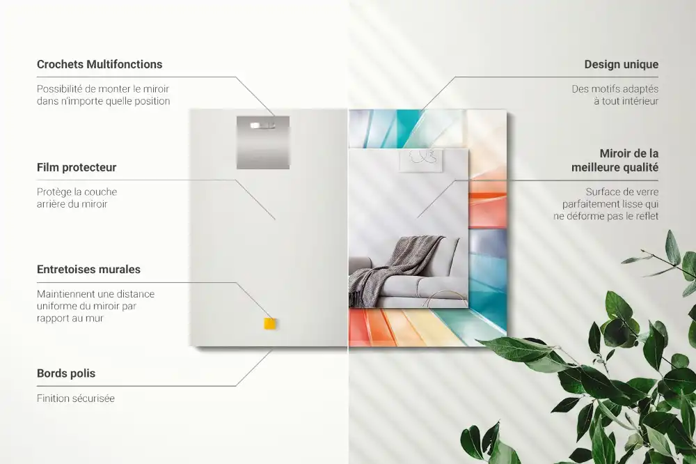 Tiskano pravokotne ogledalo Barviti svetlobni žarki