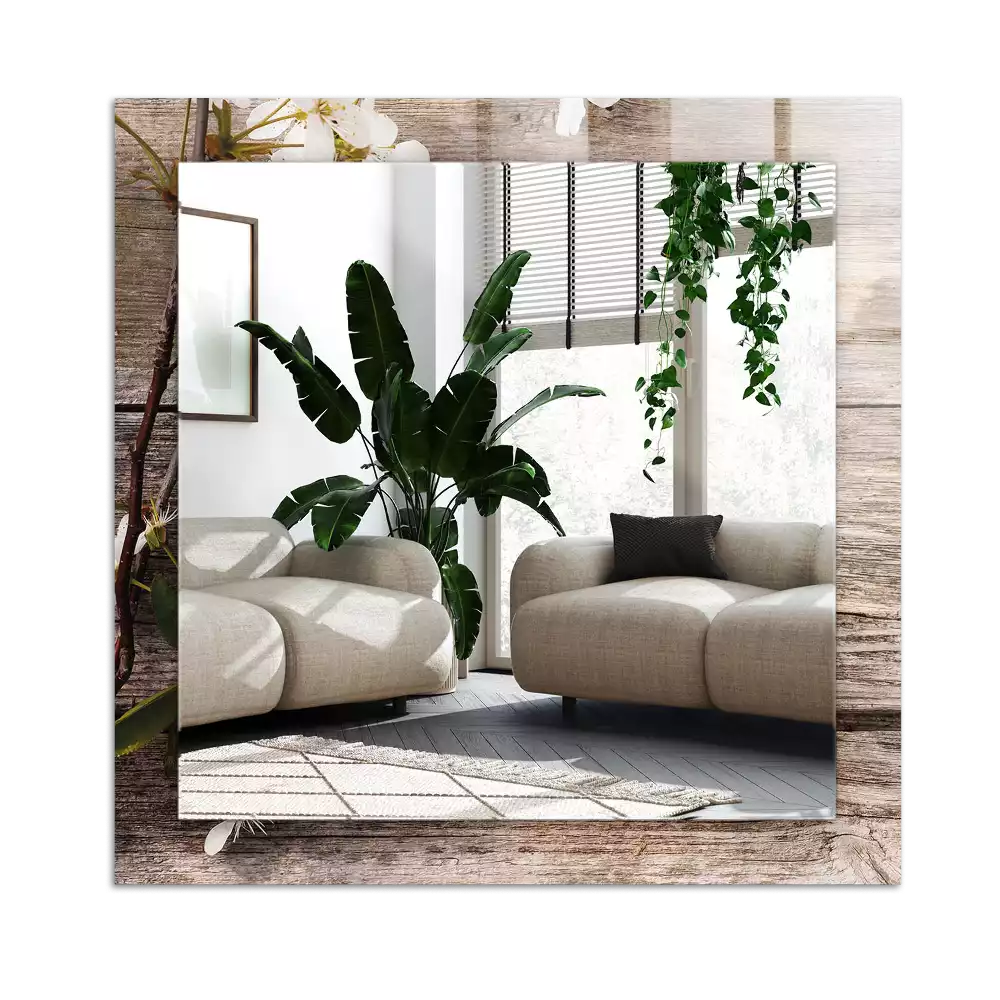 Pravokotne okrasno ogledalo Rože na lesu