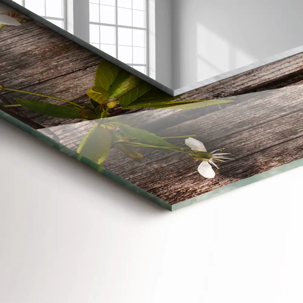 Pravokotne okrasno ogledalo Rože na lesu