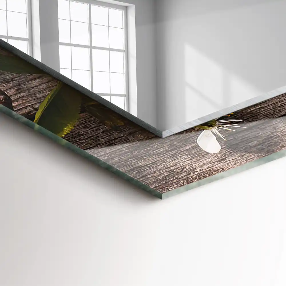 Pravokotne okrasno ogledalo Rože na lesu