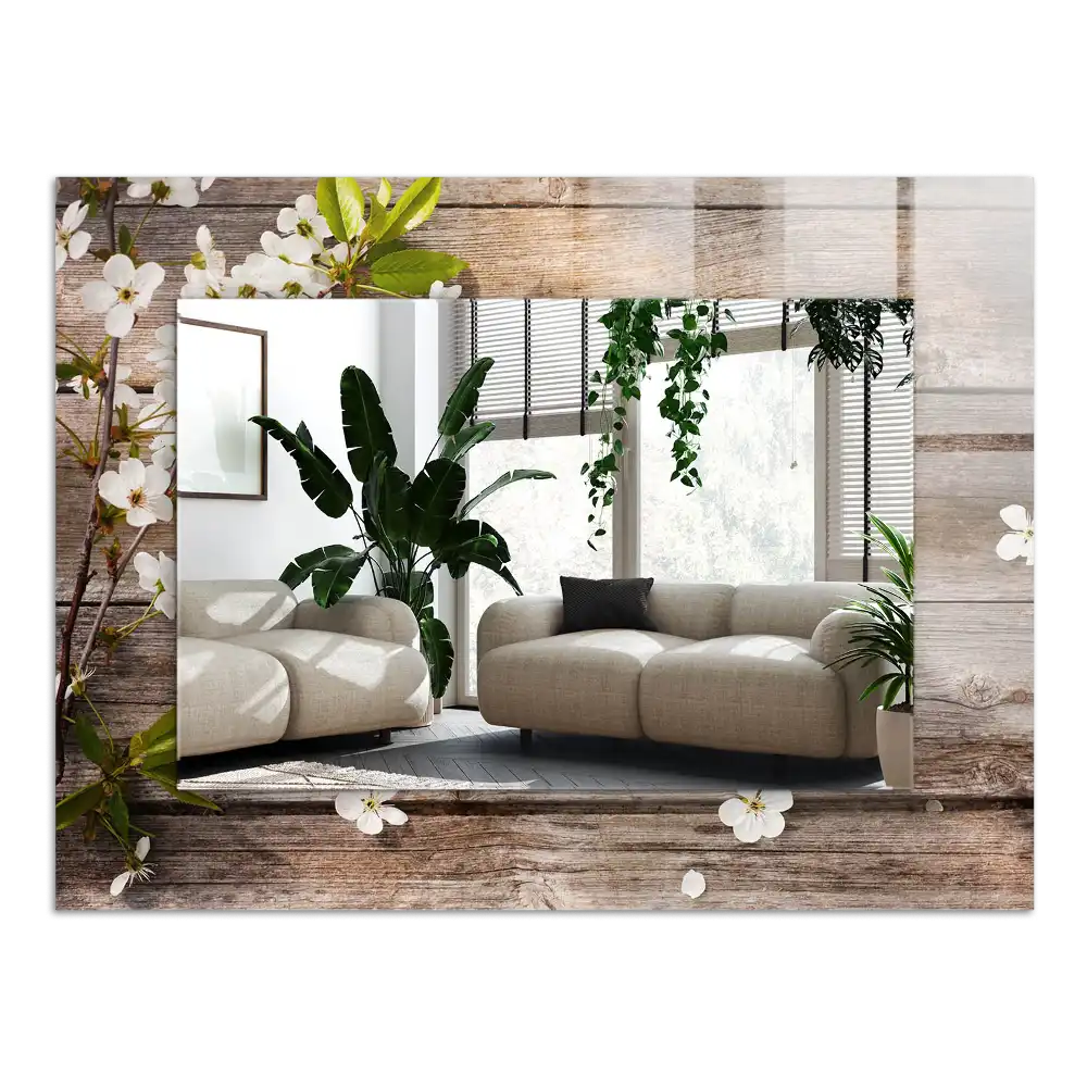 Pravokotne okrasno ogledalo Rože na lesu