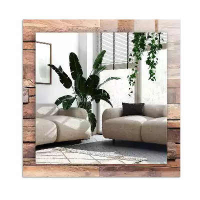 Pravokotne ogledalo s potiskanim okvirjem Lesena stenska plošča