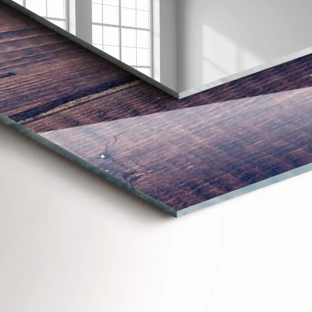 Tiskano pravokotne ogledalo Roza tulipani les