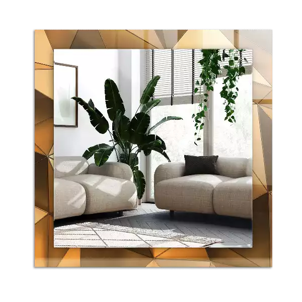 Pravokotne okrasno ogledalo Zlati geometrijski vzorci