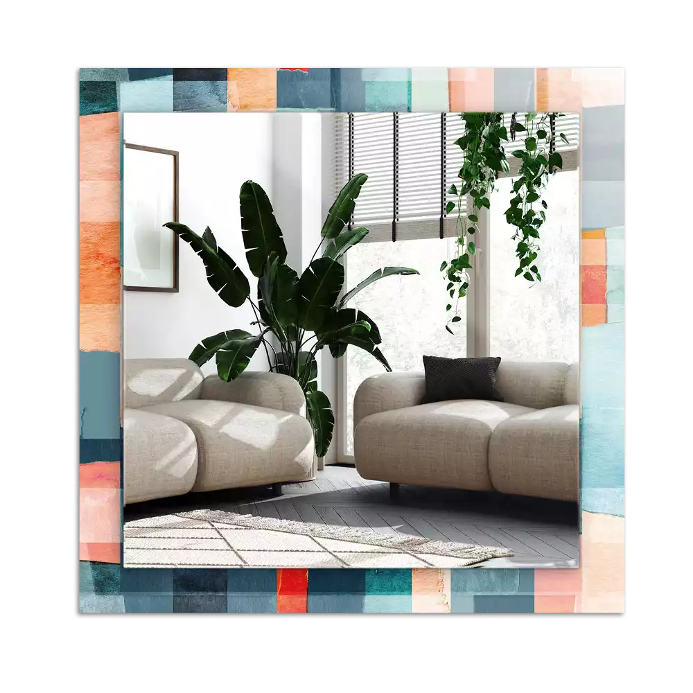 Pravokotne okrasno ogledalo Barviti abstraktni pravokotniki