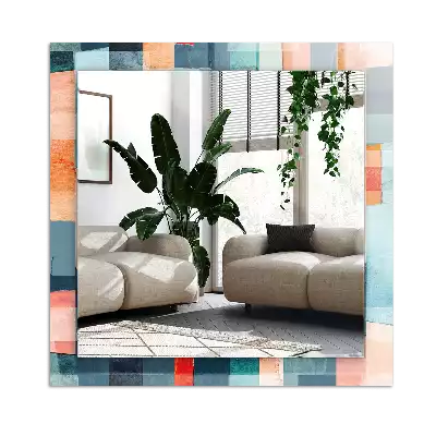 Pravokotne okrasno ogledalo Barviti abstraktni pravokotniki