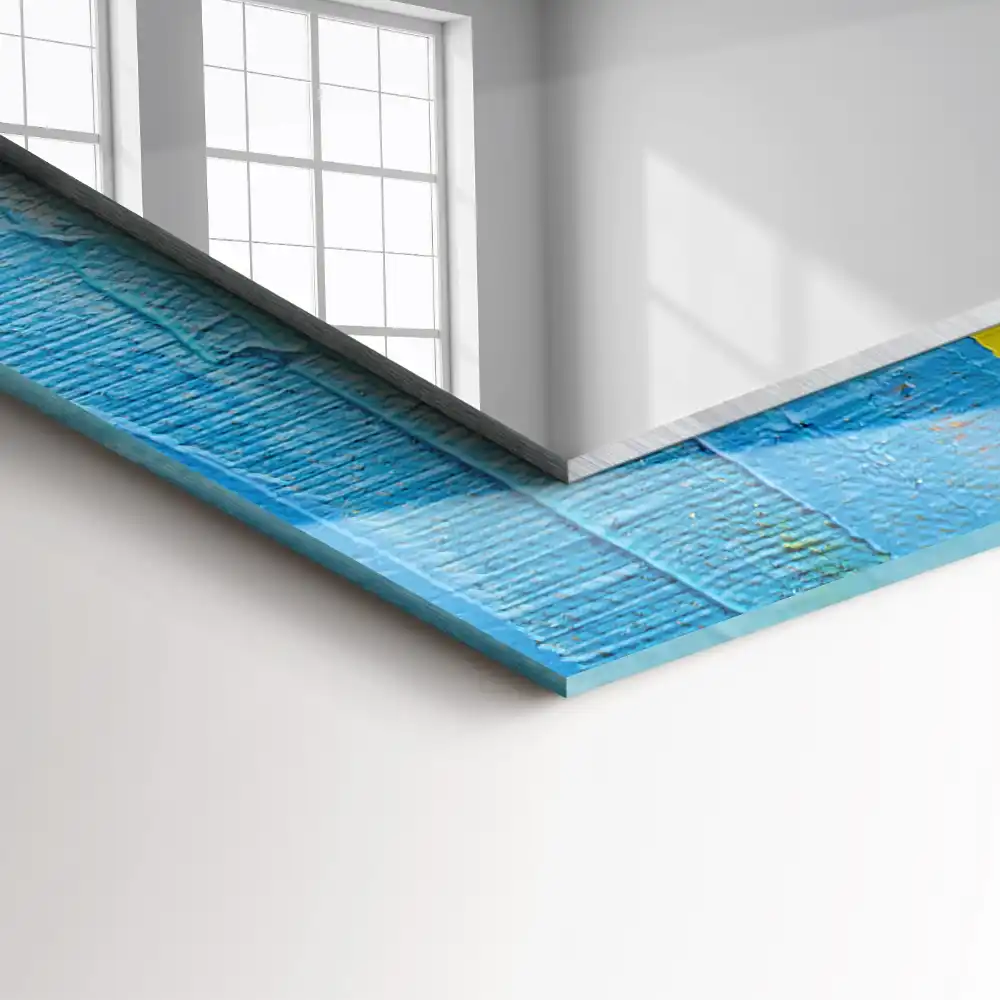 Pravokotne ogledalo s potiskanim okvirjem Abstraktna oljna slika