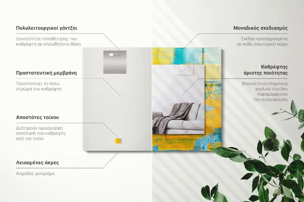 Pravokotne okrasno ogledalo Abstraktna oljna slika