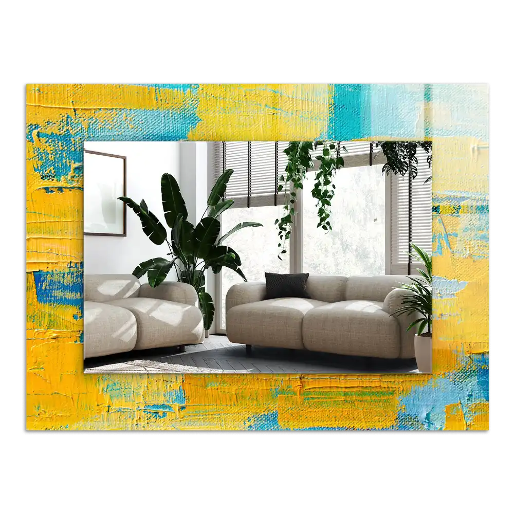 Pravokotne okrasno ogledalo Abstraktna oljna slika