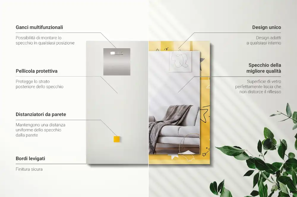 Tiskano pravokotne ogledalo Risbe različnih zvezd