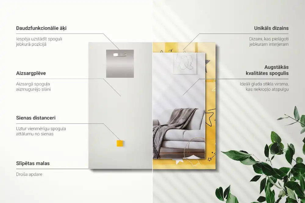 Tiskano pravokotne ogledalo Risbe različnih zvezd