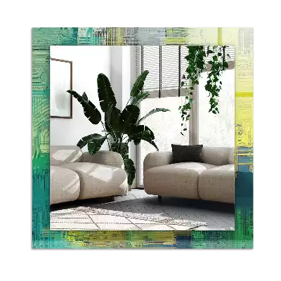 Pravokotne ogledalo s potiskanim okvirjem Abstraktna barvna kompozicija