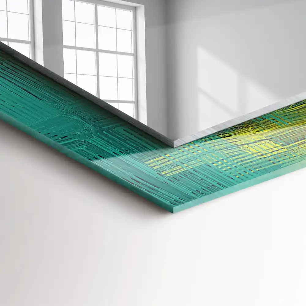 Pravokotne ogledalo s potiskanim okvirjem Abstraktna barvna kompozicija