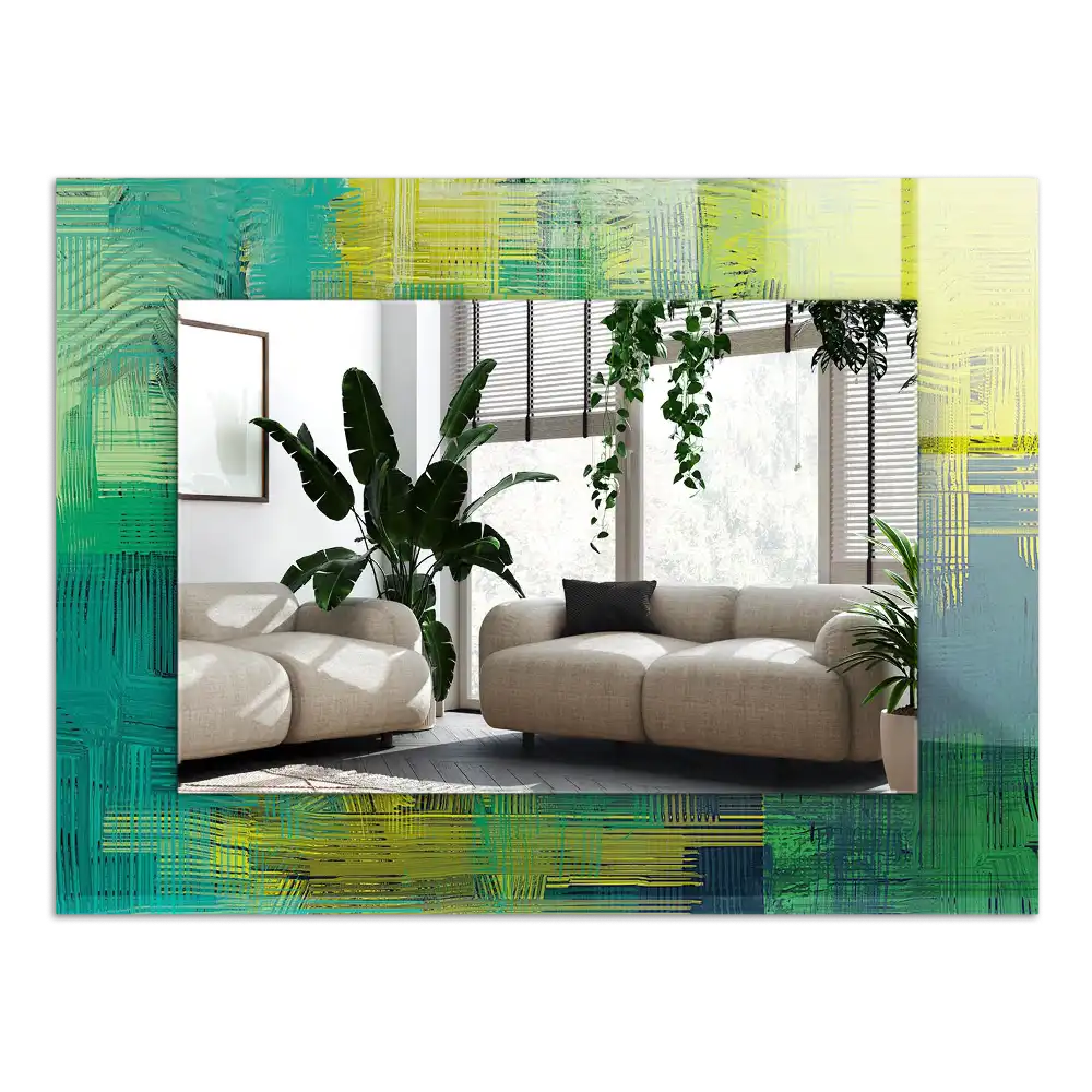 Pravokotne ogledalo s potiskanim okvirjem Abstraktna barvna kompozicija