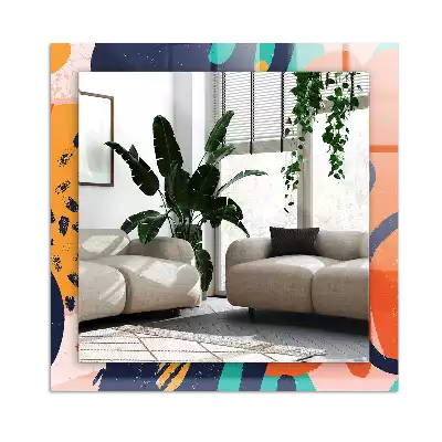 Pravokotne okrasno ogledalo Abstraktna barvita grafika