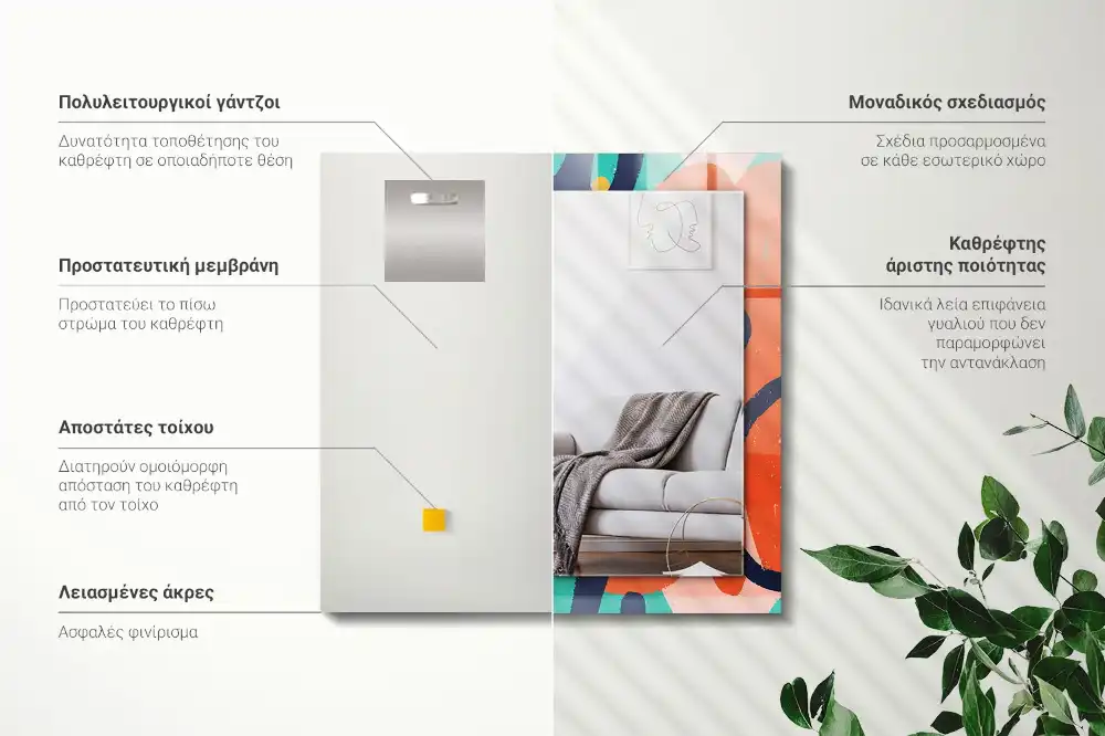 Pravokotne okrasno ogledalo Abstraktna barvita grafika