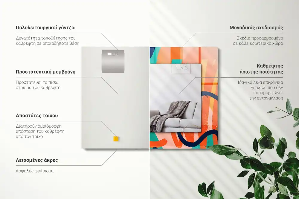 Pravokotne okrasno ogledalo Abstraktna barvita grafika