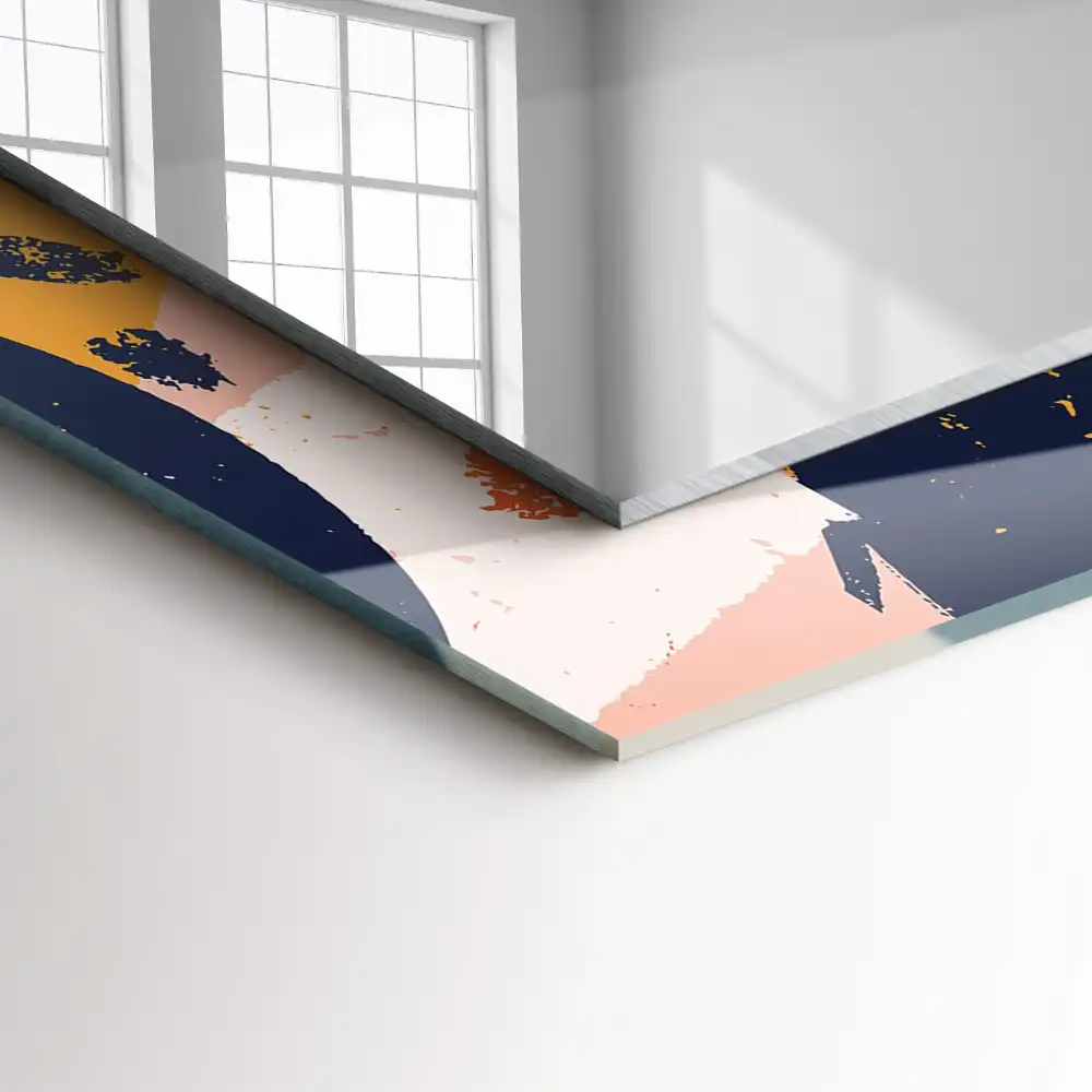 Pravokotne okrasno ogledalo Abstraktna barvita grafika