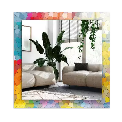 Tiskano pravokotne ogledalo Barvit abstraktni mozaik