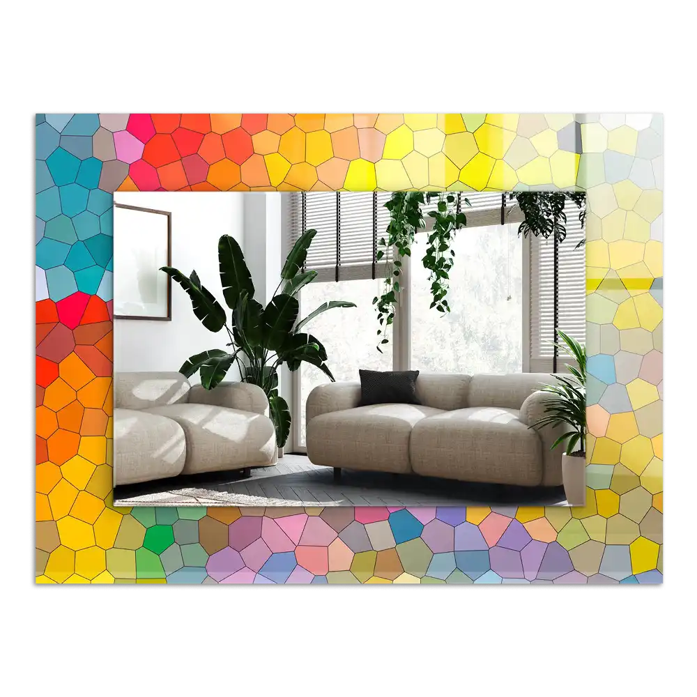 Tiskano pravokotne ogledalo Barvit abstraktni mozaik