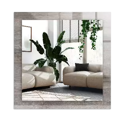 Pravokotne ogledalo s potiskanim okvirjem Tekstura lesene deske