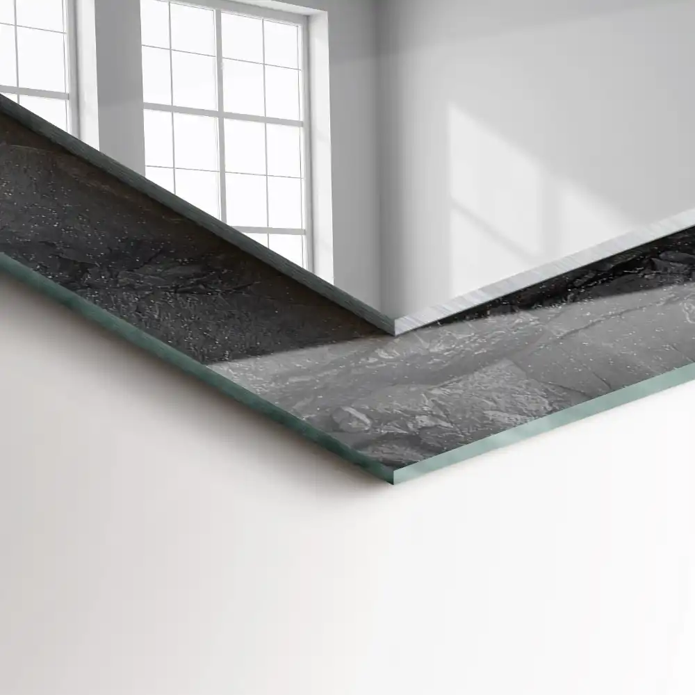 Pravokotne okrasno ogledalo Razpoke v črnih skalah