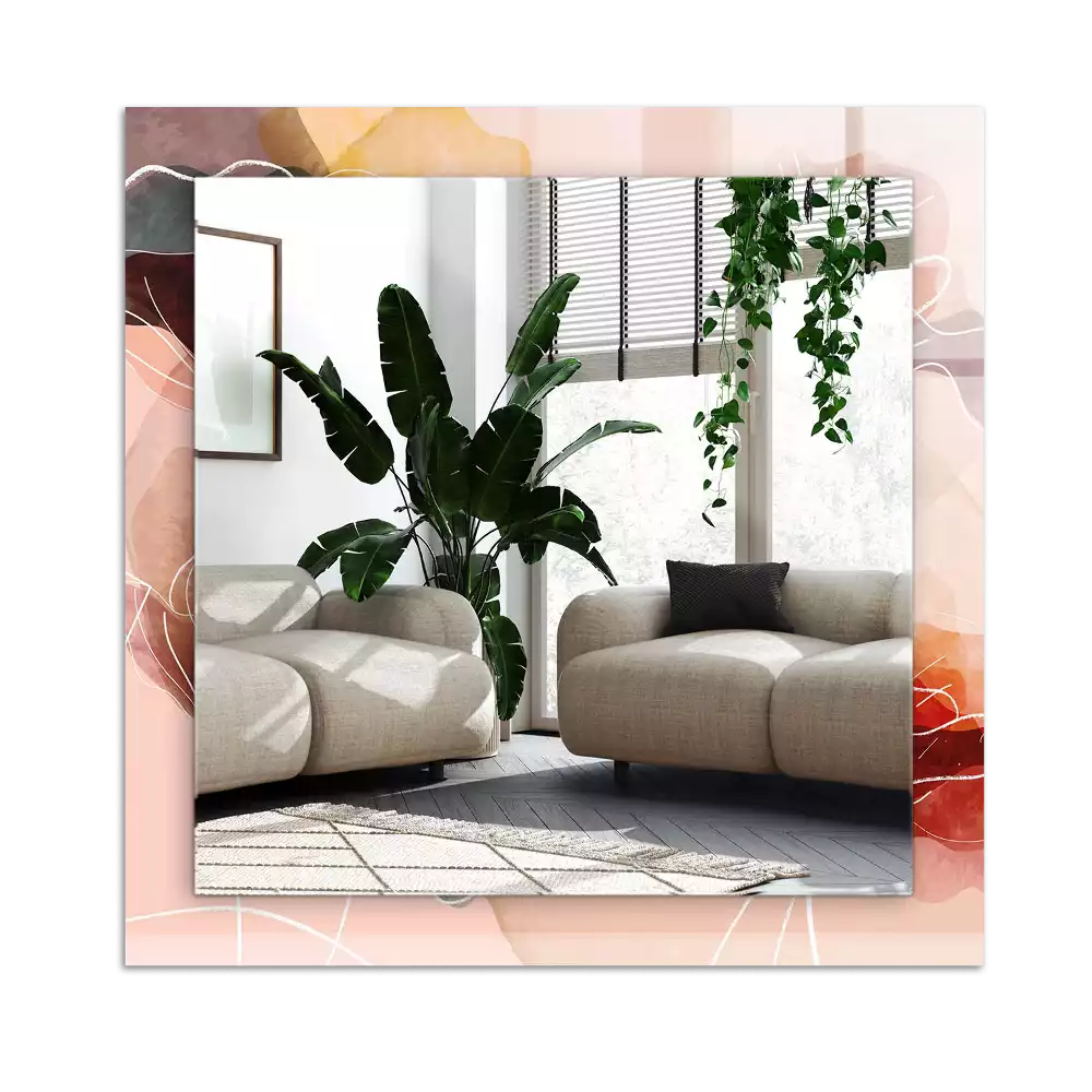 Pravokotne okrasno ogledalo Abstraktni cvetlični vzorci