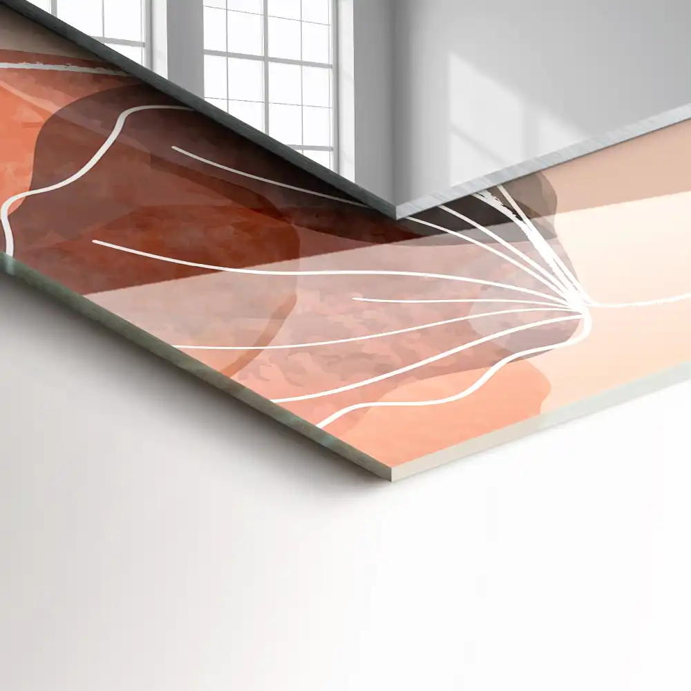 Pravokotne okrasno ogledalo Abstraktni cvetlični vzorci