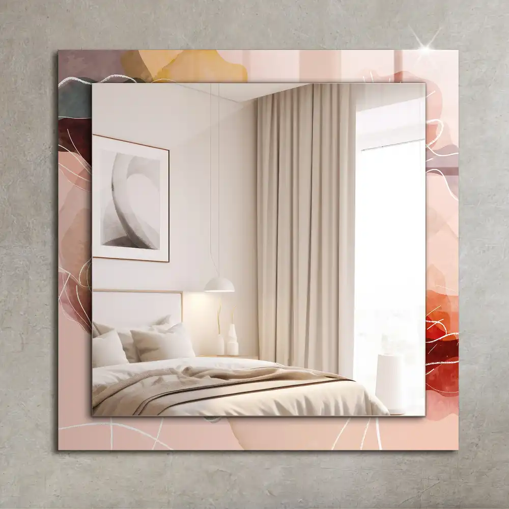 Pravokotne okrasno ogledalo Abstraktni cvetlični vzorci