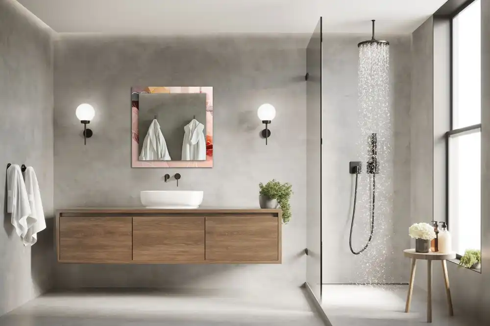 Pravokotne okrasno ogledalo Abstraktni cvetlični vzorci