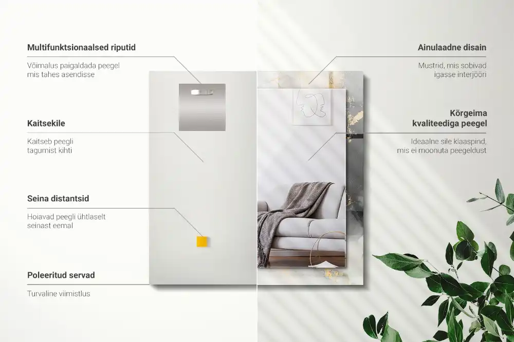 Pravokotne okrasno ogledalo Abstraktna moderna umetnost