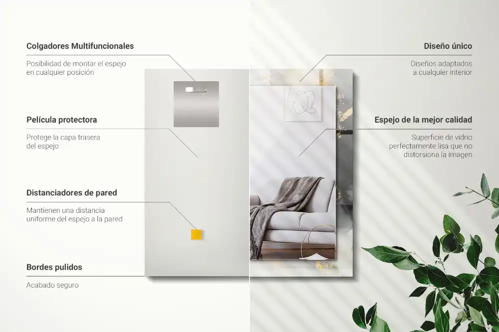 Pravokotne okrasno ogledalo Abstraktna moderna umetnost