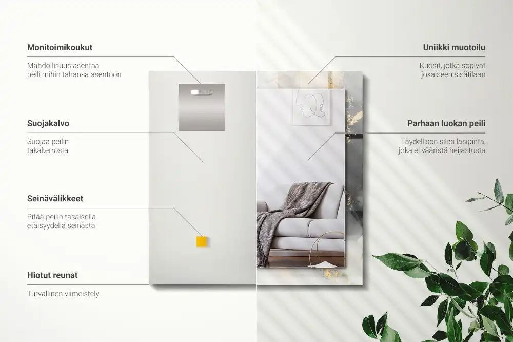 Pravokotne okrasno ogledalo Abstraktna moderna umetnost