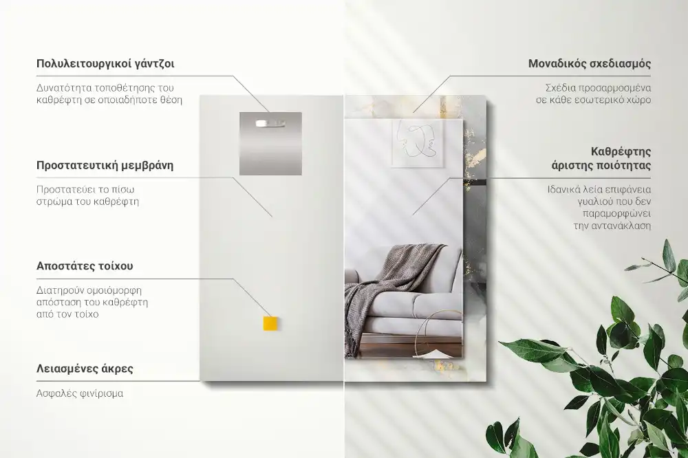 Pravokotne okrasno ogledalo Abstraktna moderna umetnost