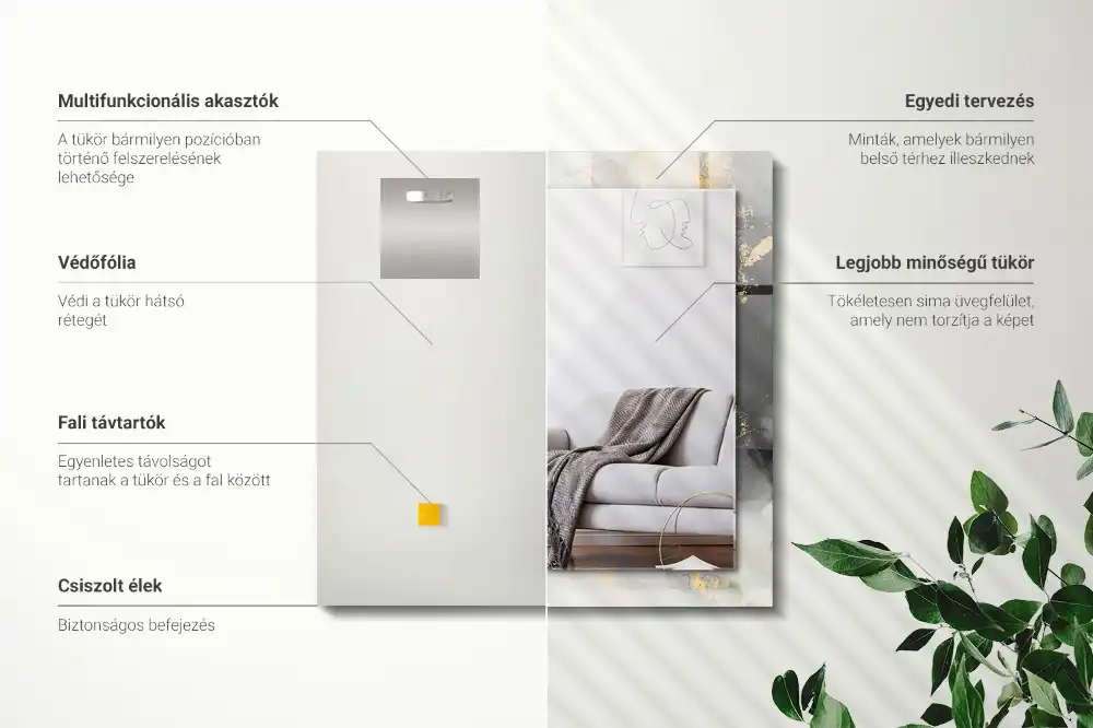 Pravokotne okrasno ogledalo Abstraktna moderna umetnost