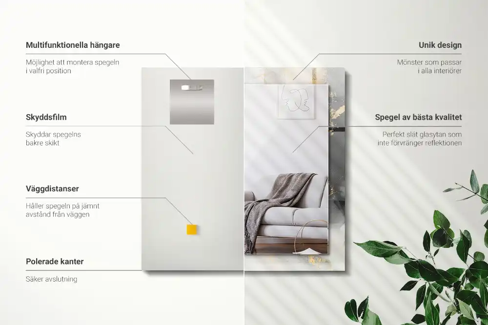 Pravokotne okrasno ogledalo Abstraktna moderna umetnost