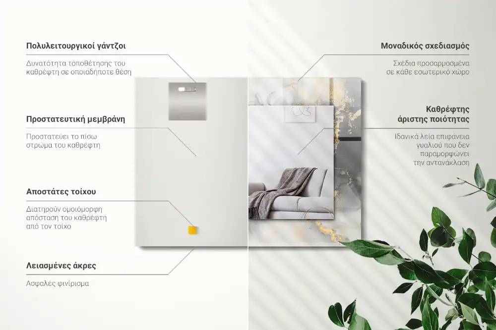 Pravokotne okrasno ogledalo Abstraktna moderna umetnost