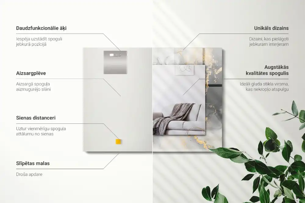 Pravokotne okrasno ogledalo Abstraktna moderna umetnost