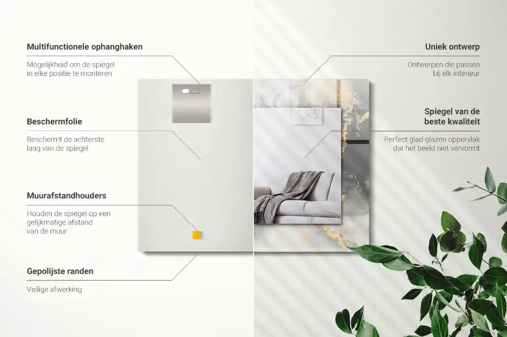 Pravokotne okrasno ogledalo Abstraktna moderna umetnost