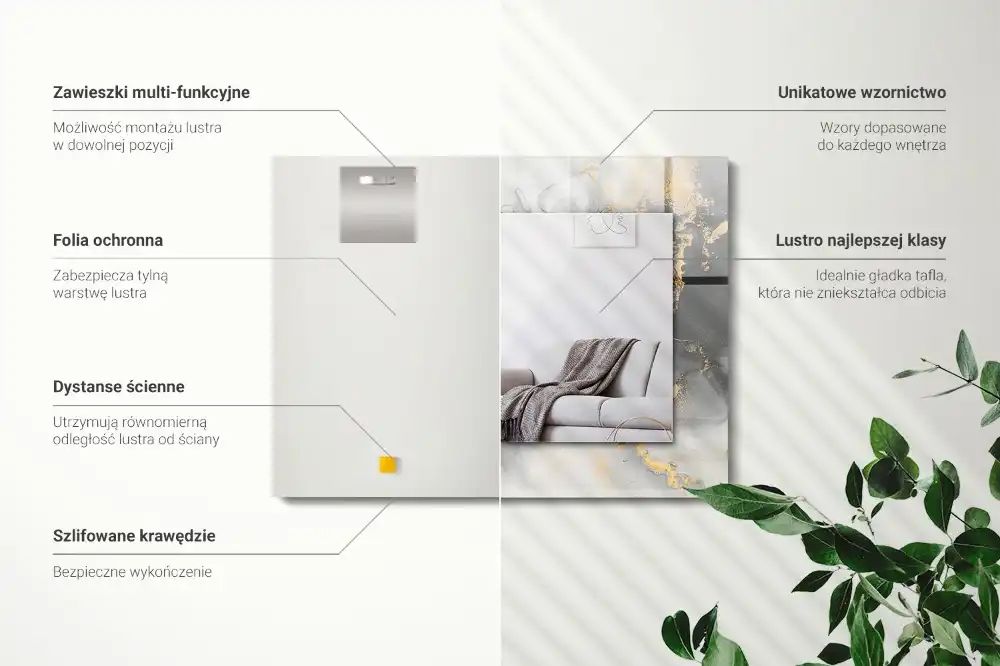 Pravokotne okrasno ogledalo Abstraktna moderna umetnost