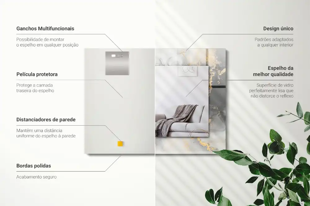 Pravokotne okrasno ogledalo Abstraktna moderna umetnost