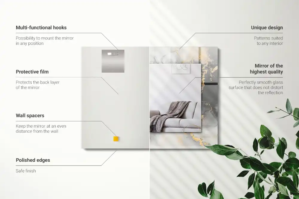 Pravokotne okrasno ogledalo Abstraktna moderna umetnost