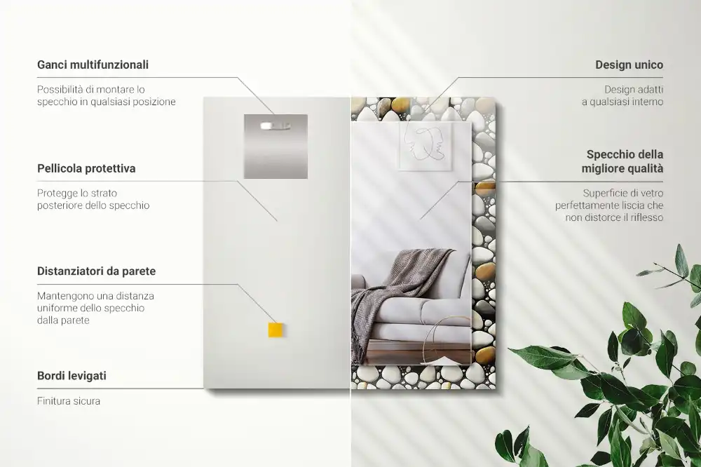 Tiskano pravokotne ogledalo Tekstura vzorca kamnov