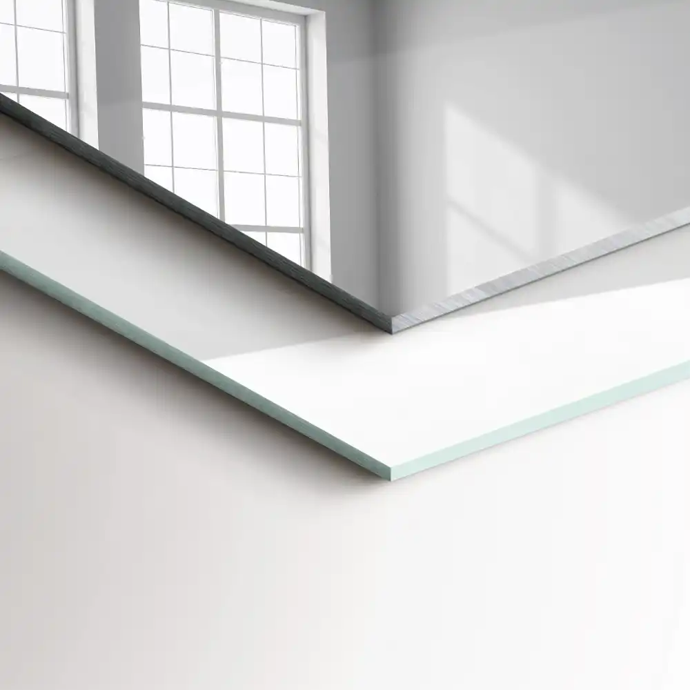 Pravokotne ogledalo s potiskanim okvirjem Sivi marmor