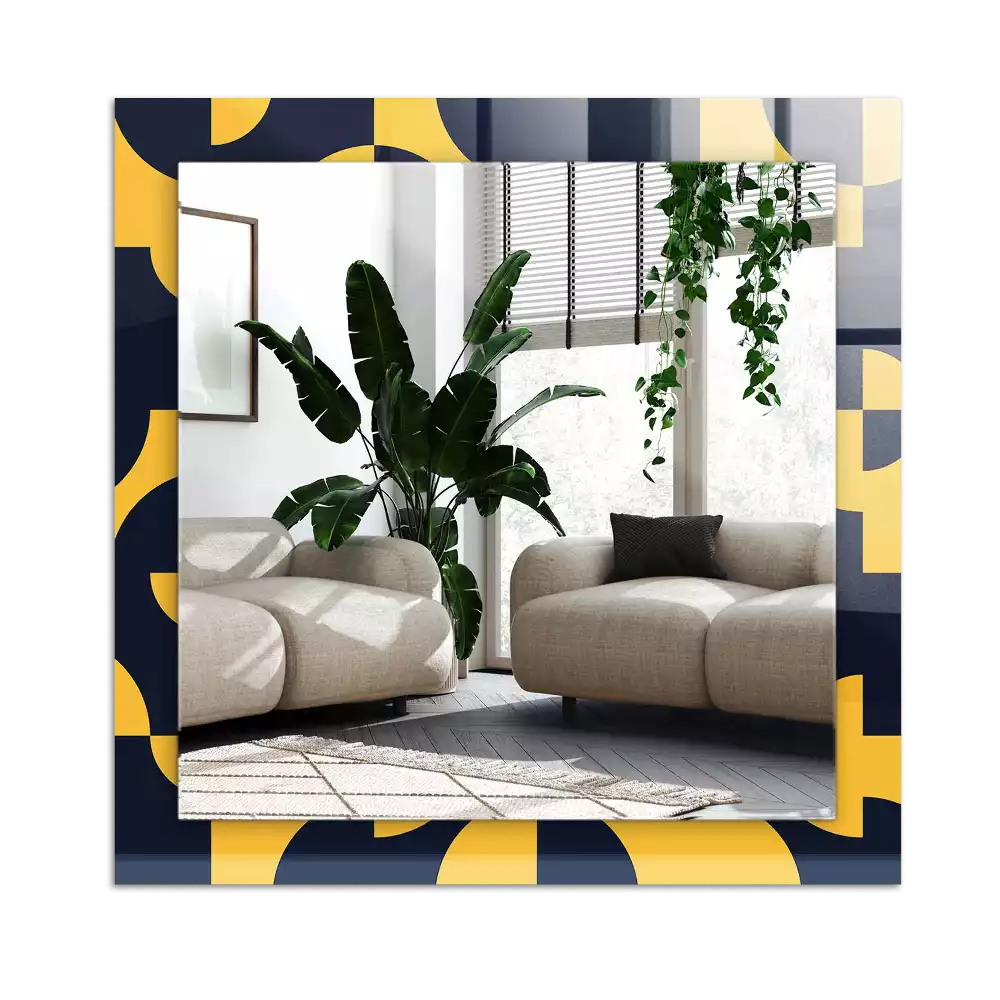 Pravokotne okrasno ogledalo Abstraktni geometrijski vzorec