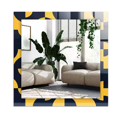 Pravokotne okrasno ogledalo Abstraktni geometrijski vzorec