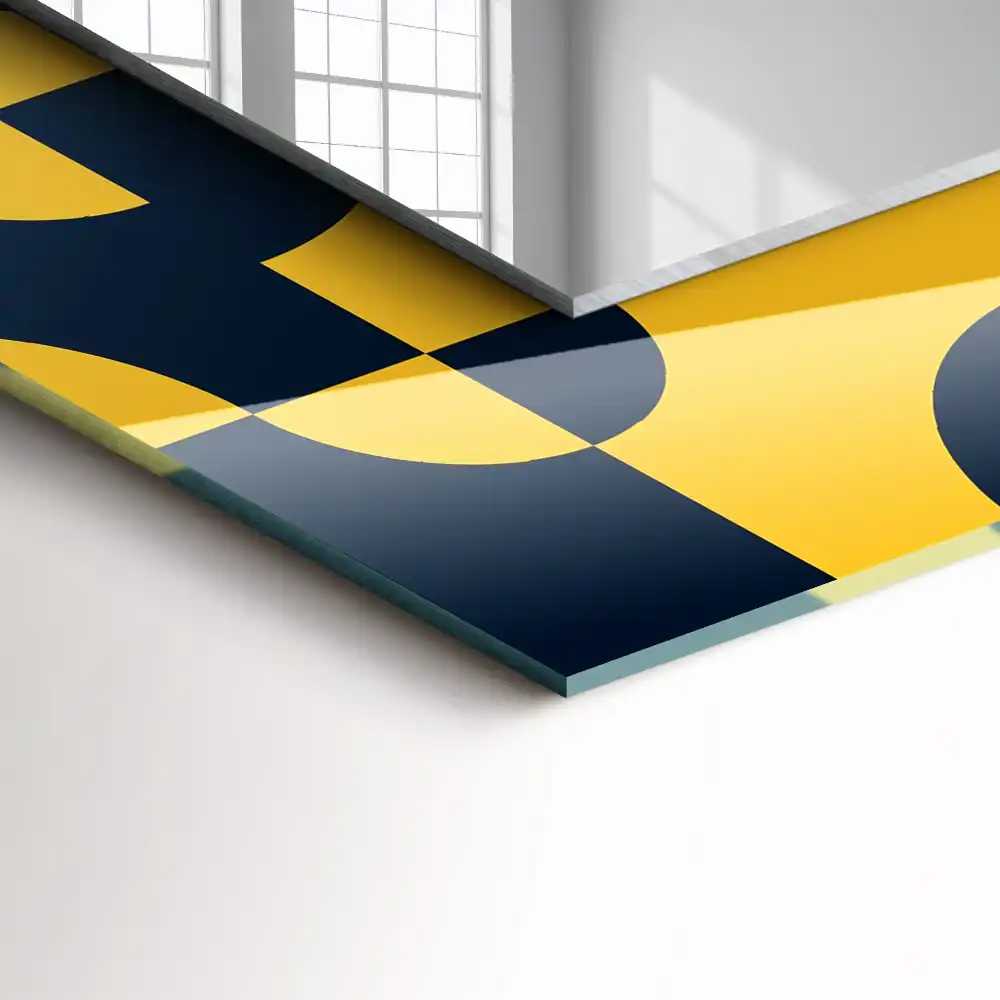 Pravokotne okrasno ogledalo Abstraktni geometrijski vzorec