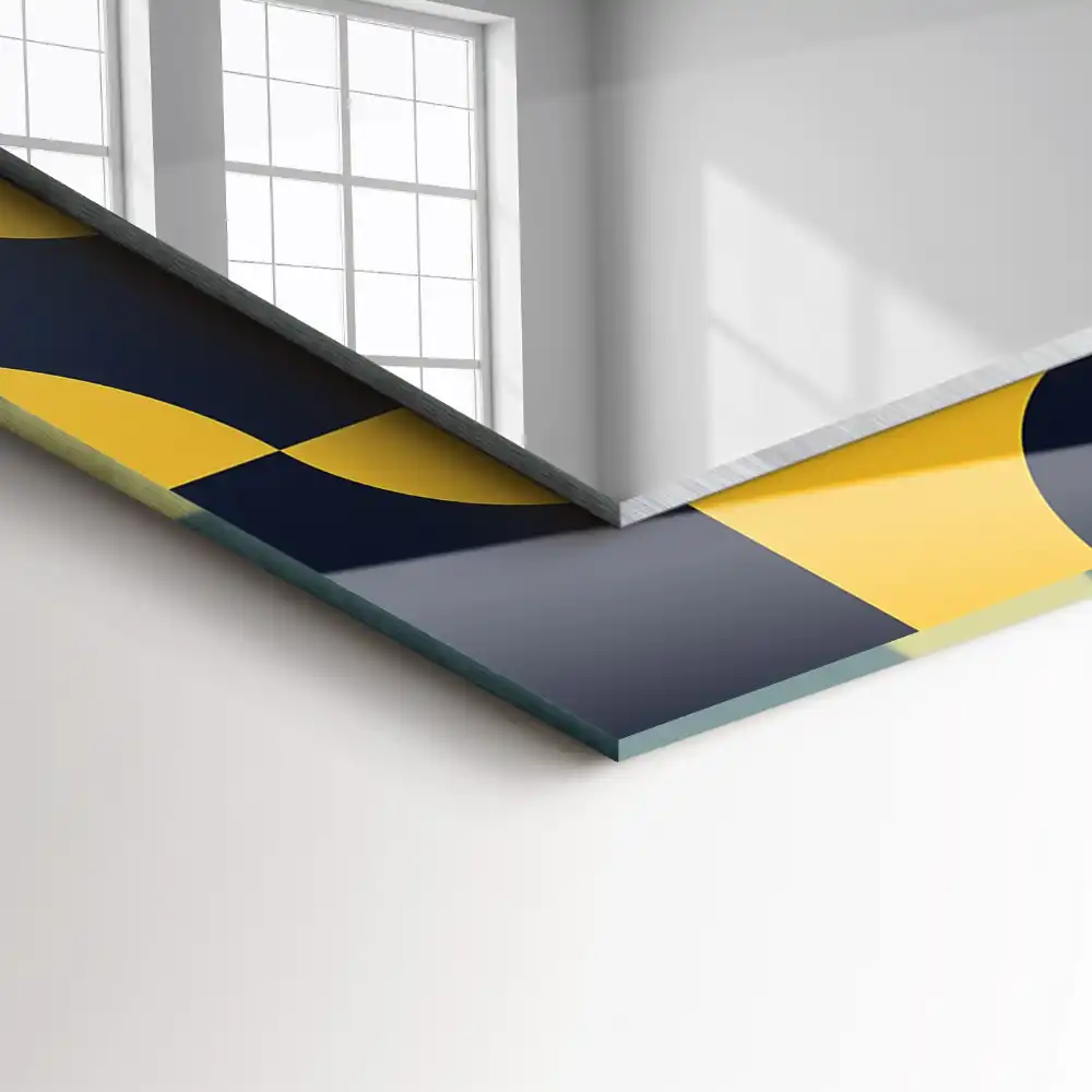 Pravokotne okrasno ogledalo Abstraktni geometrijski vzorec